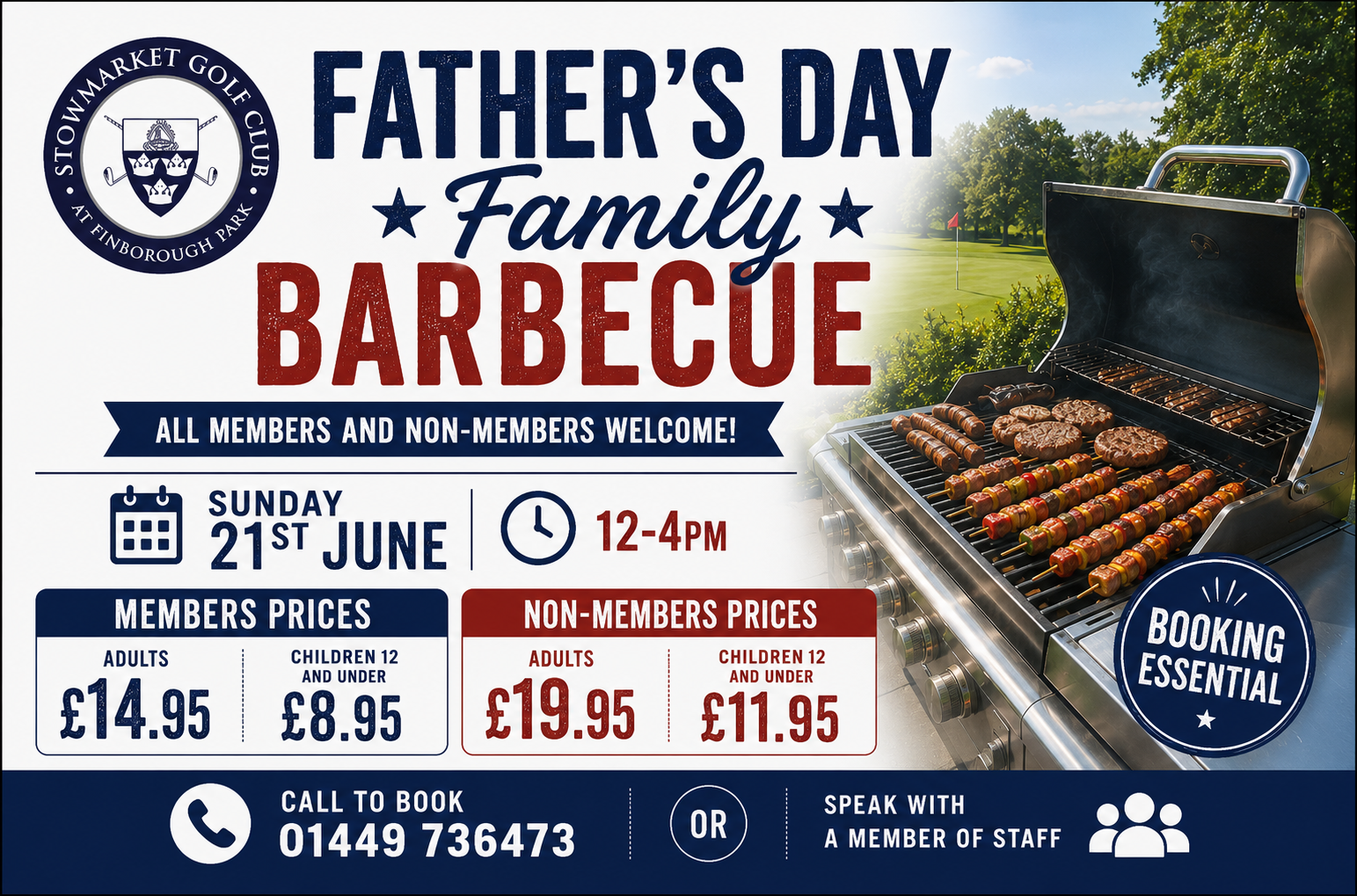 fathers day barbecue at stowmarket golf club